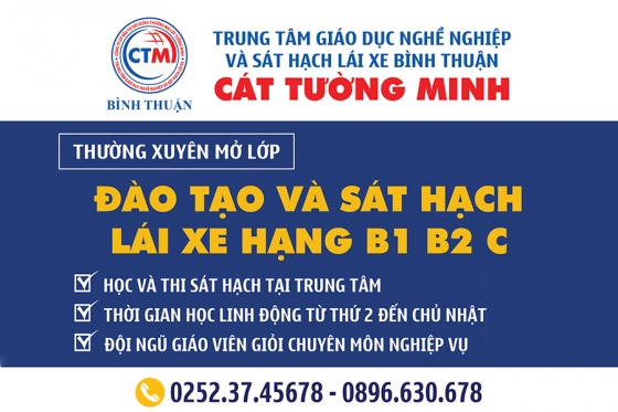 Trung tâm sát hạch lái xe Bình Thuận | Cát Tường Minh