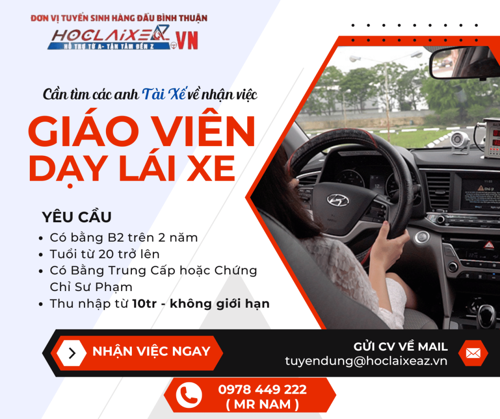 tuyển dụng giáo viên dạy lái xe tại bình thuận